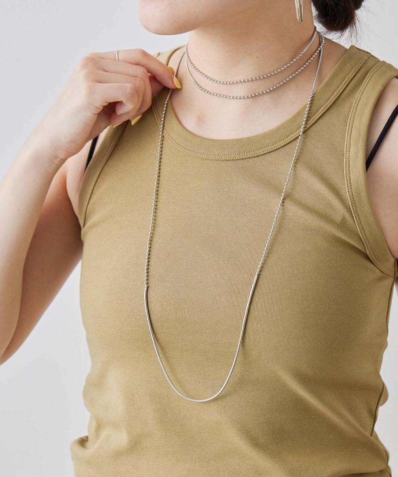 《金属アレルギー対応/ステンレス》ミックスチェーンロングネックレス