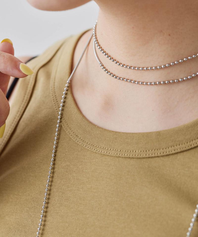 《金属アレルギー対応/ステンレス》ミックスチェーンロングネックレス