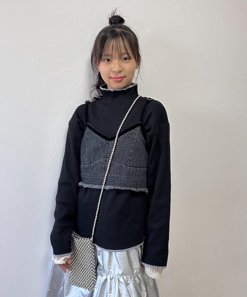 【KIDS】配色リブステッチタートル