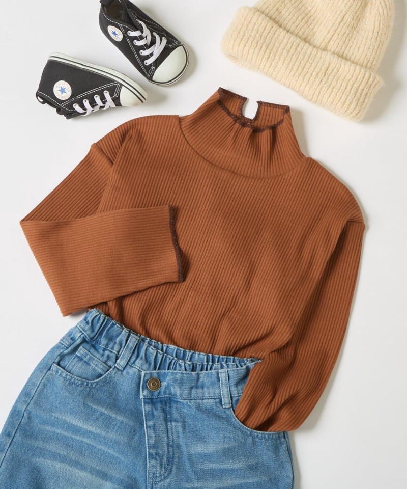 【KIDS】配色リブステッチタートル