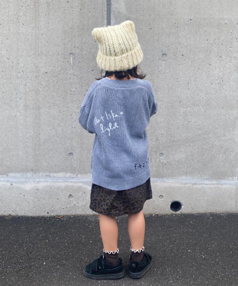 【KIDS】ポイント刺繍ニットカーデ