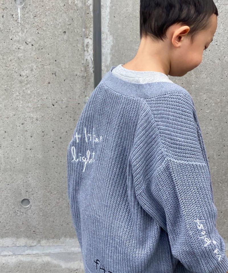 【KIDS】ポイント刺繍ニットカーデ