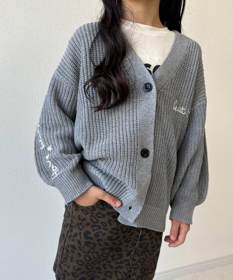 【KIDS】ポイント刺繍ニットカーデ