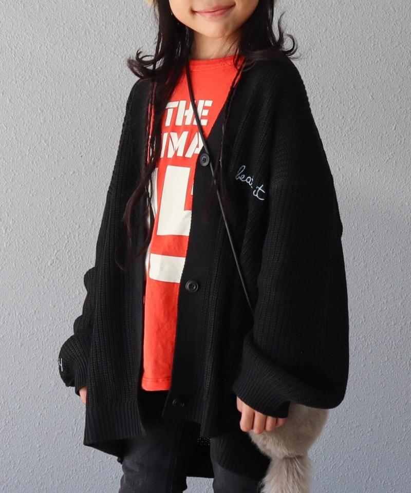 【KIDS】ポイント刺繍ニットカーデ