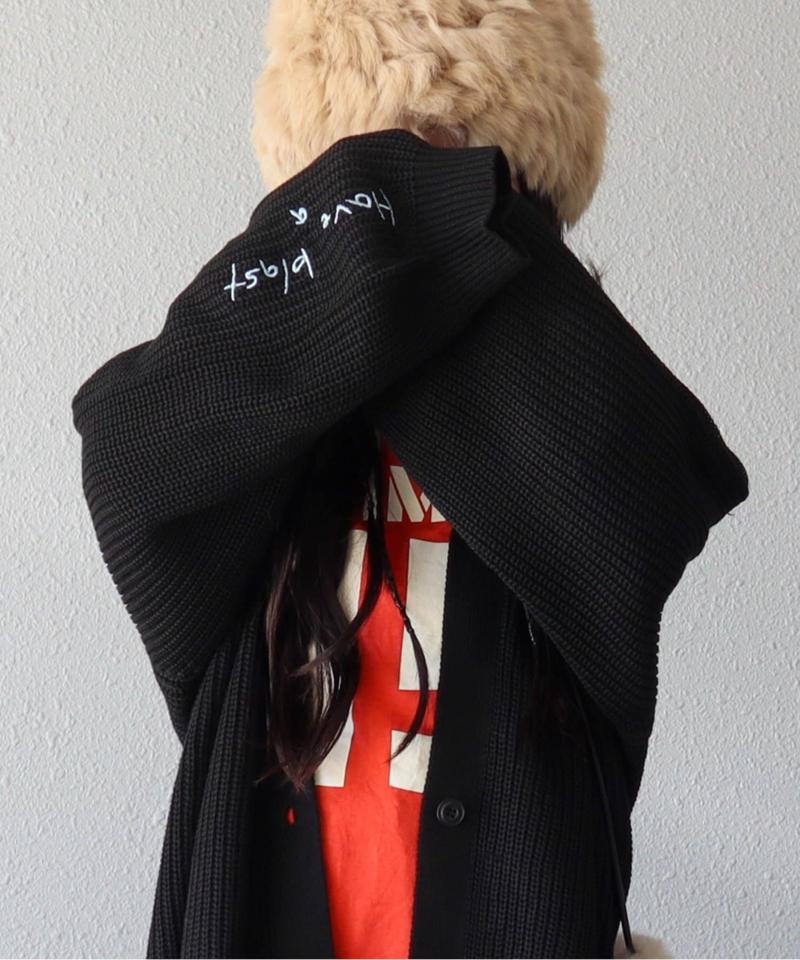 【KIDS】ポイント刺繍ニットカーデ