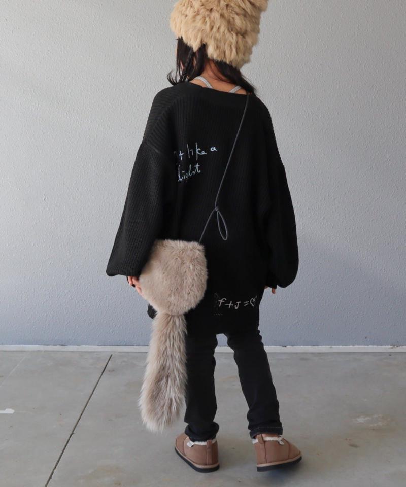 【KIDS】ポイント刺繍ニットカーデ