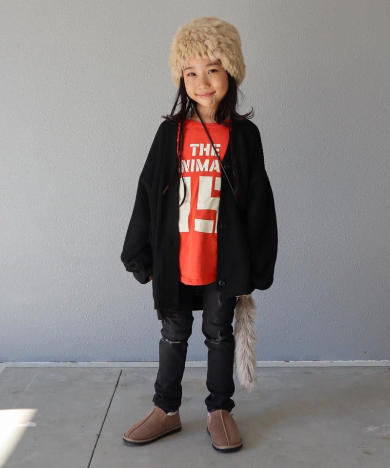 【KIDS】ポイント刺繍ニットカーデ