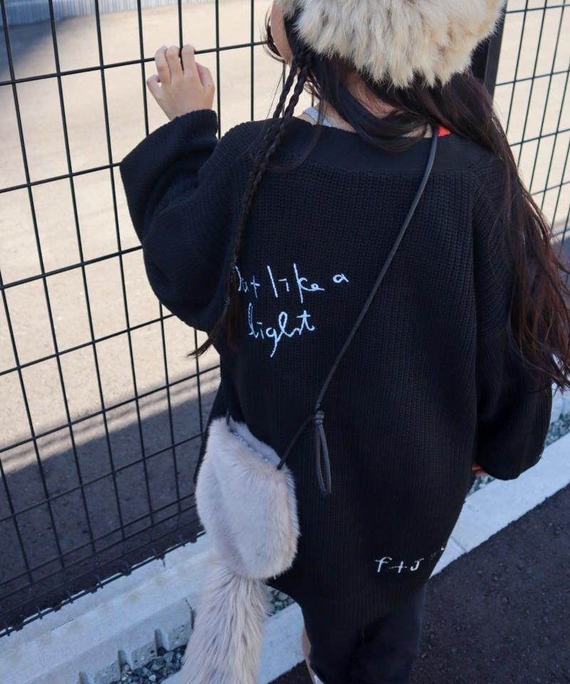 【KIDS】ポイント刺繍ニットカーデ