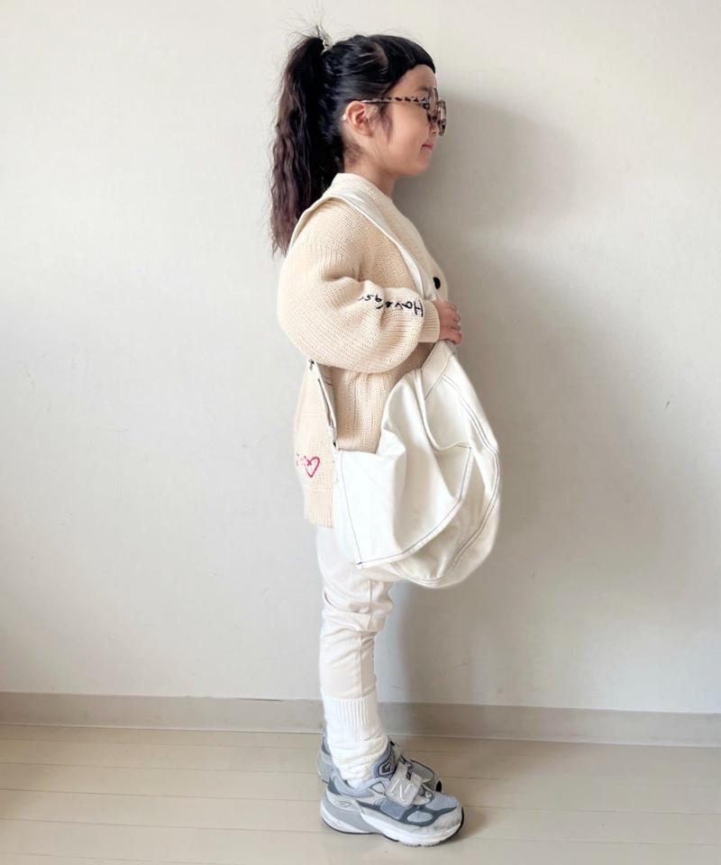 【KIDS】ポイント刺繍ニットカーデ