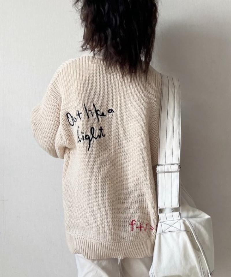 【KIDS】ポイント刺繍ニットカーデ