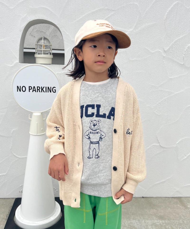 【KIDS】ポイント刺繍ニットカーデ