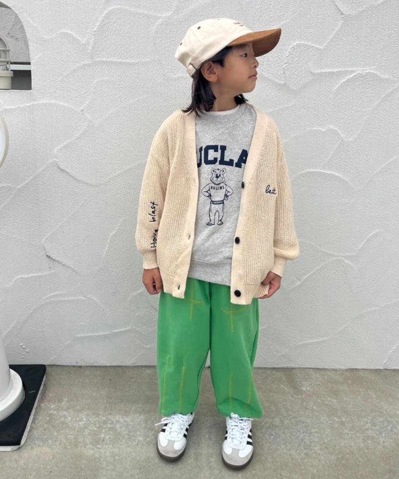 【KIDS】ポイント刺繍ニットカーデ