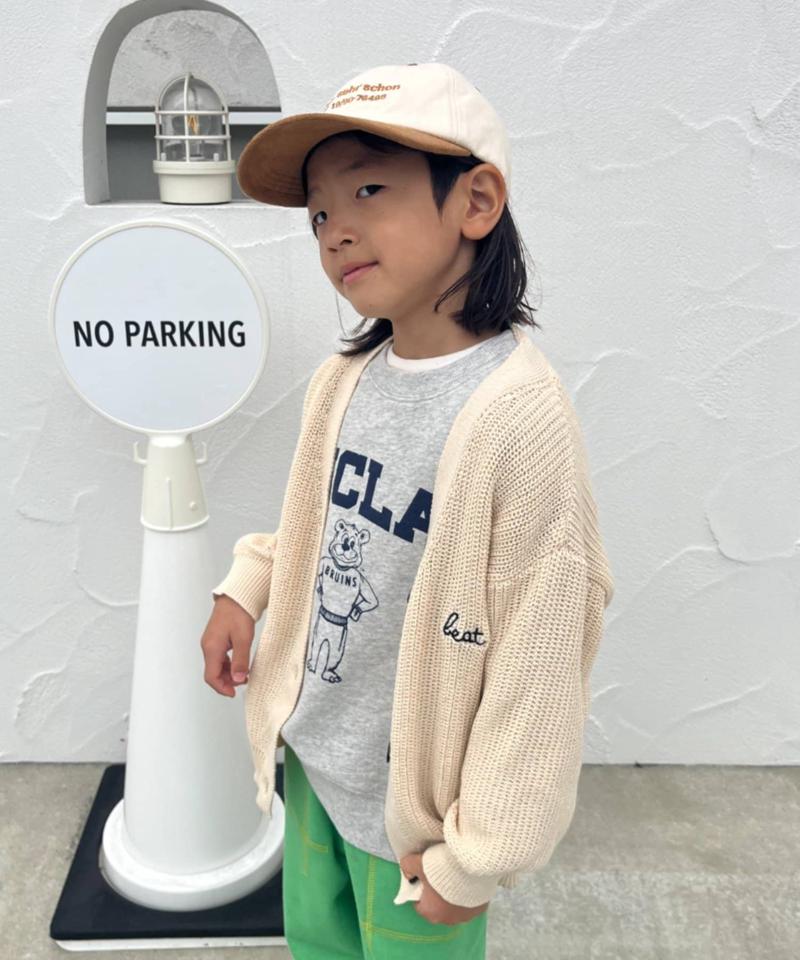 【KIDS】ポイント刺繍ニットカーデ
