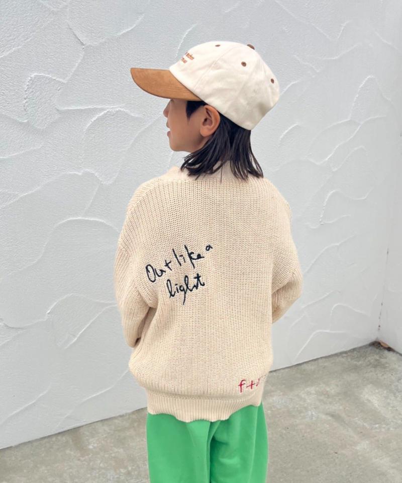 【KIDS】ポイント刺繍ニットカーデ
