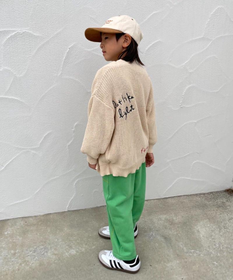 【KIDS】ポイント刺繍ニットカーデ