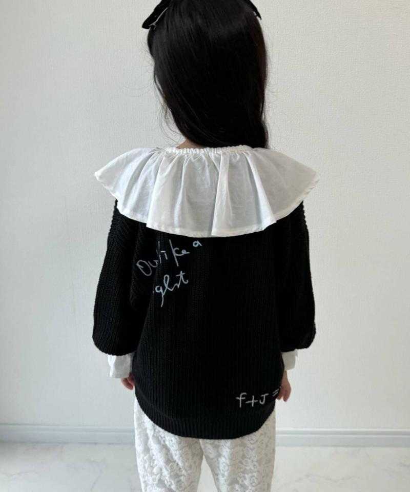 【KIDS】ポイント刺繍ニットカーデ