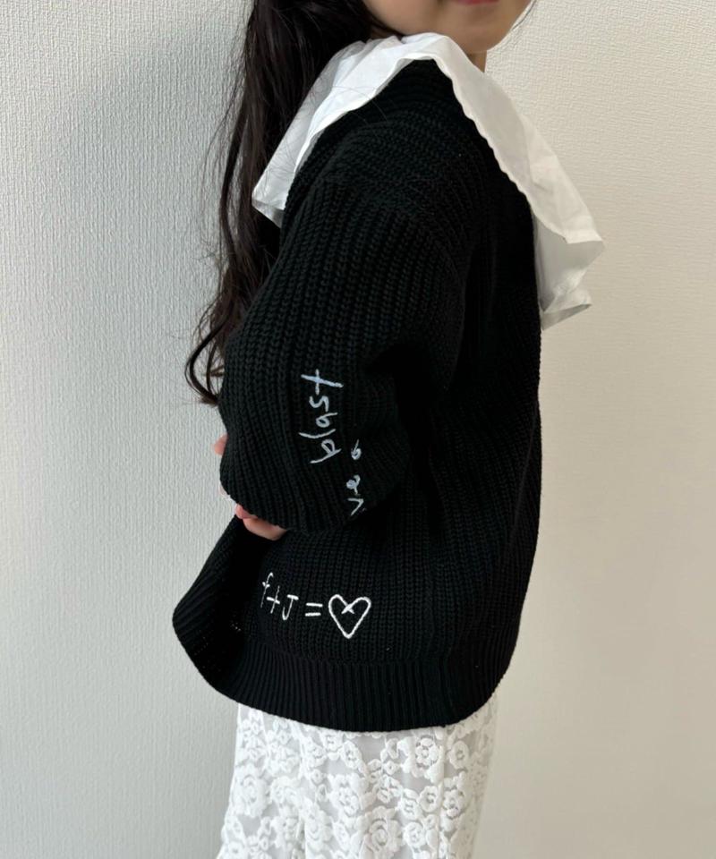 【KIDS】ポイント刺繍ニットカーデ