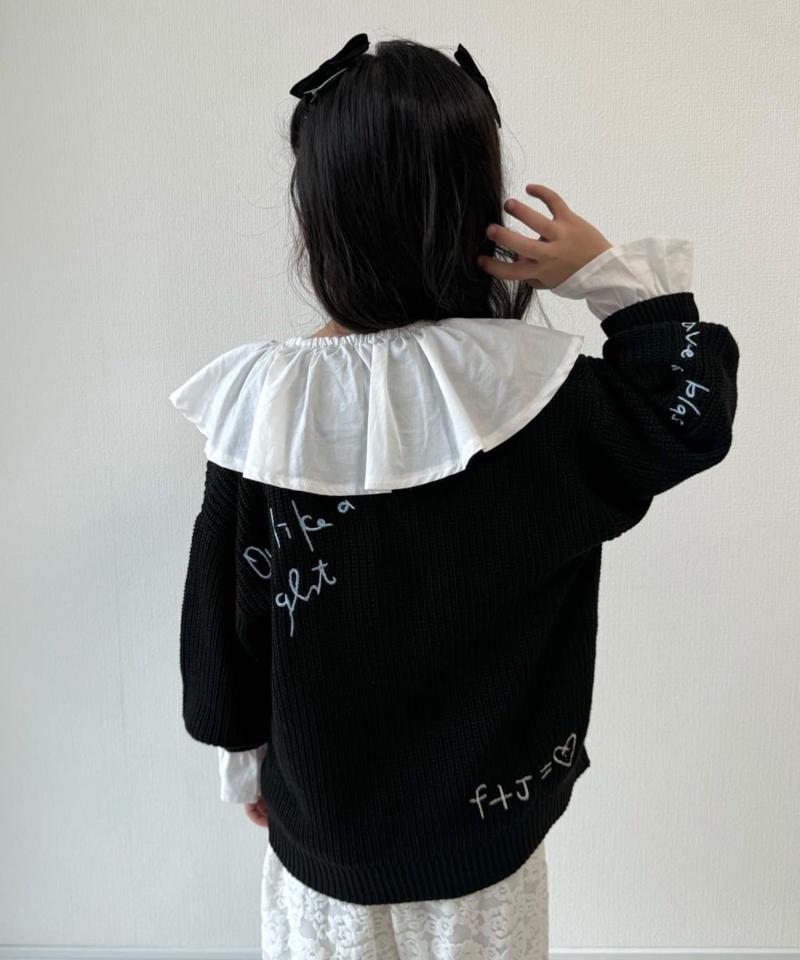 【KIDS】ポイント刺繍ニットカーデ