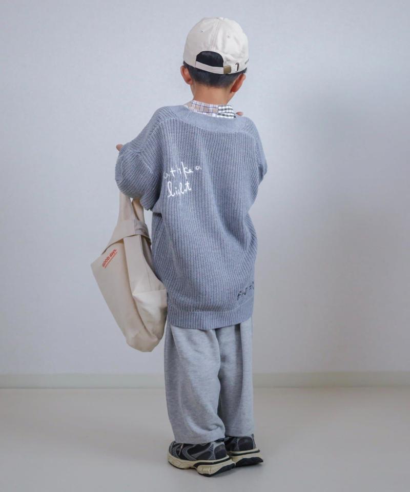 【KIDS】ポイント刺繍ニットカーデ
