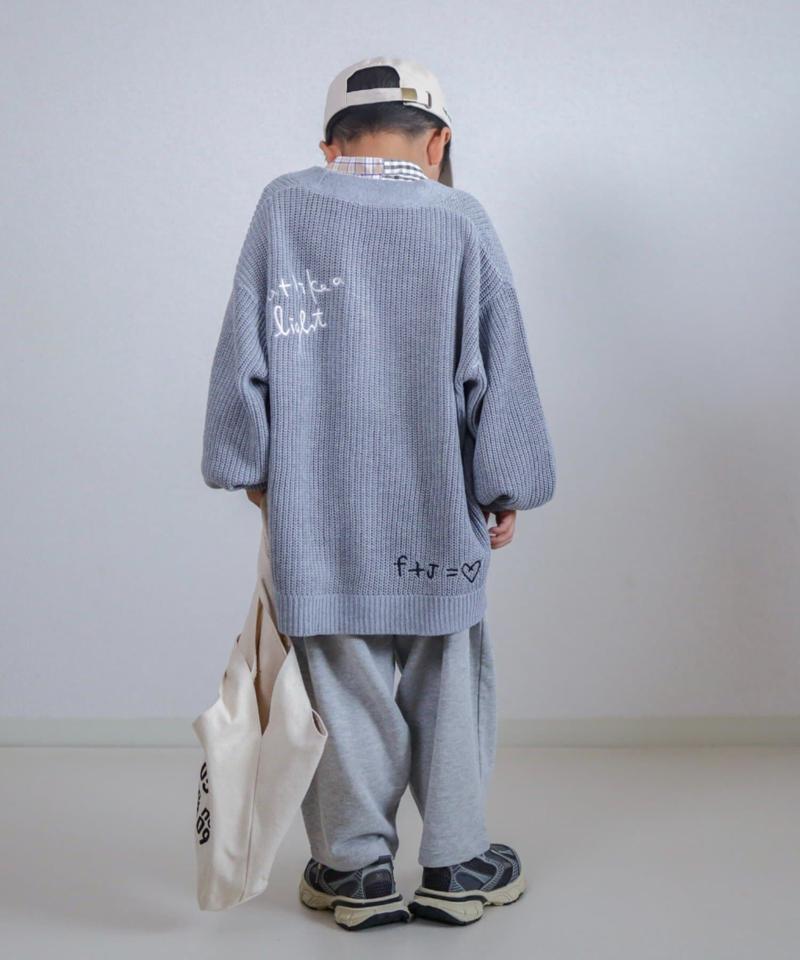 【KIDS】ポイント刺繍ニットカーデ
