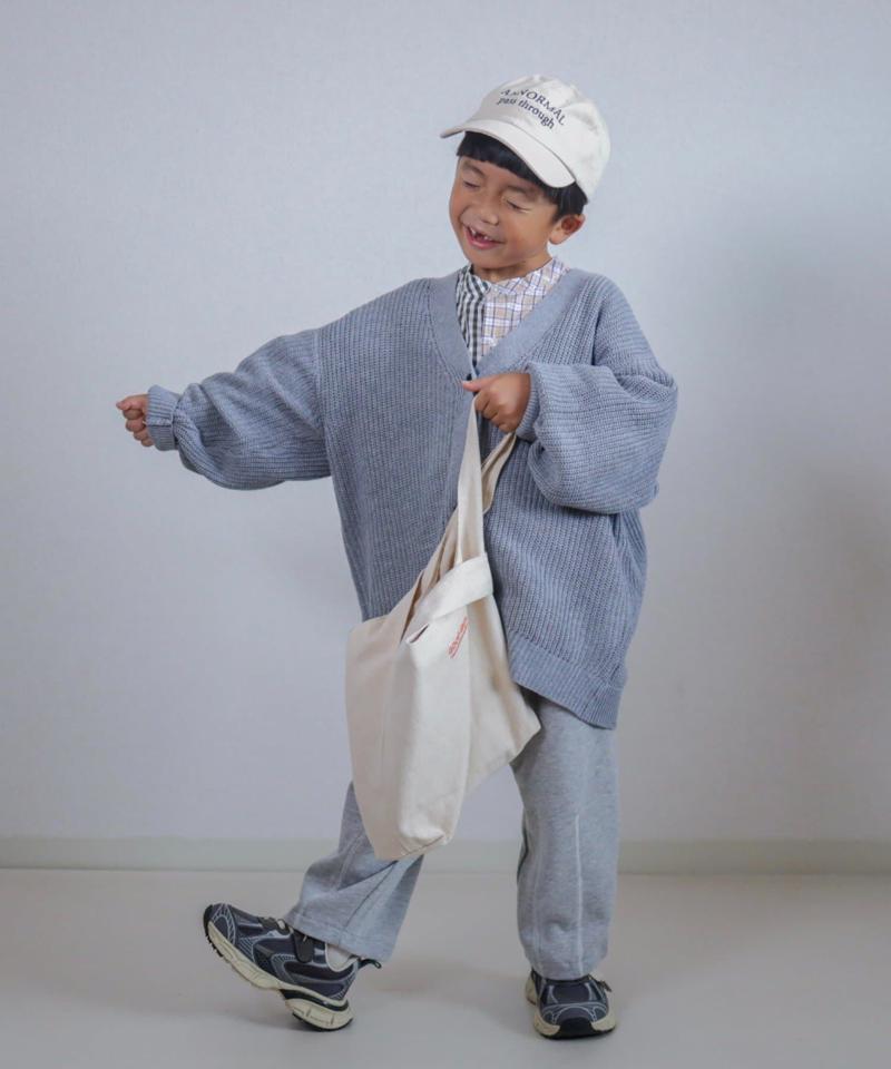 【KIDS】ポイント刺繍ニットカーデ