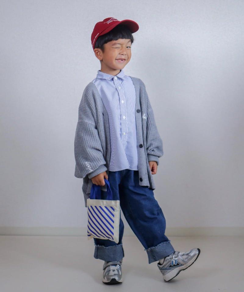 【KIDS】ポイント刺繍ニットカーデ