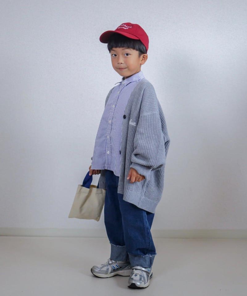 【KIDS】ポイント刺繍ニットカーデ