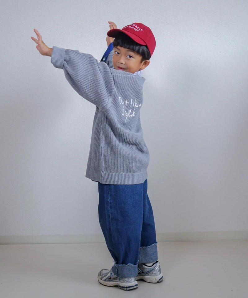 【KIDS】ポイント刺繍ニットカーデ