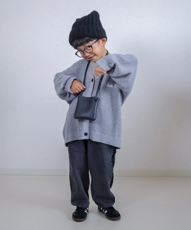 【KIDS】ポイント刺繍ニットカーデ