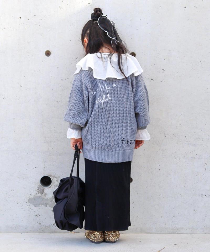 【KIDS】ポイント刺繍ニットカーデ