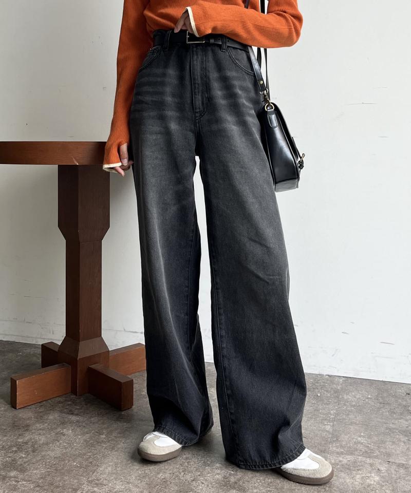 【新色/コーデュロイ】ハイウエストストレートデニム