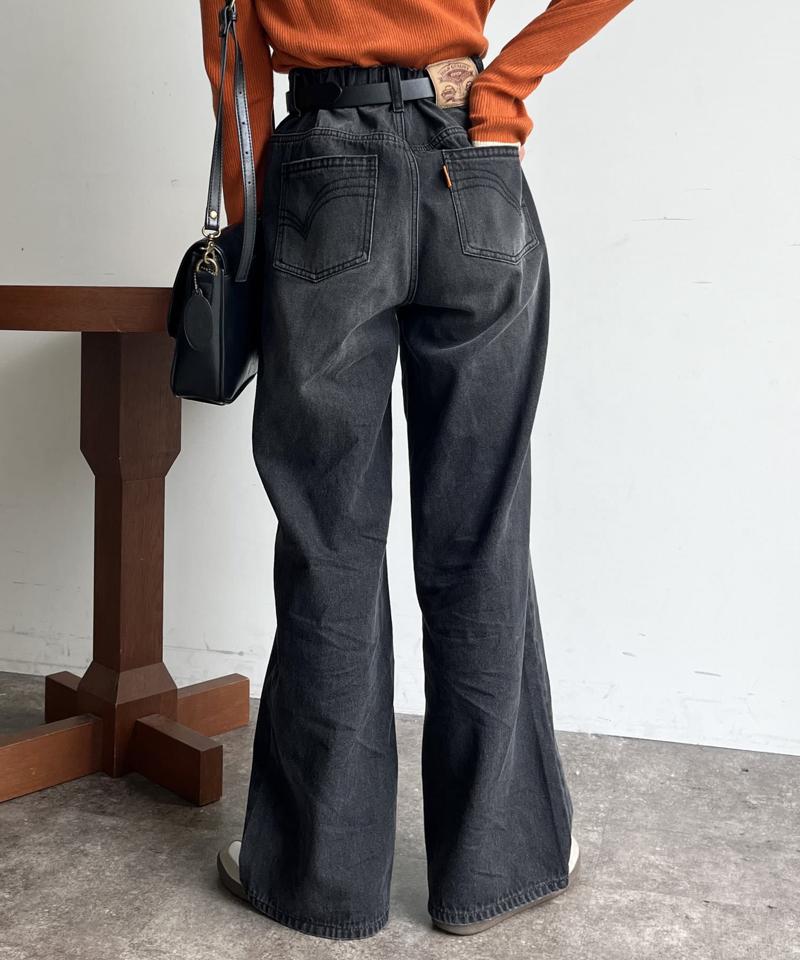【新色/コーデュロイ】ハイウエストストレートデニム