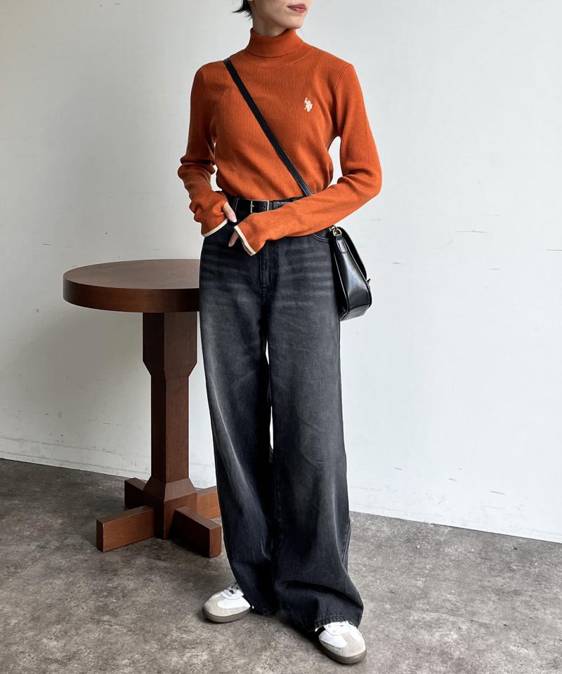 【新色/コーデュロイ】ハイウエストストレートデニム