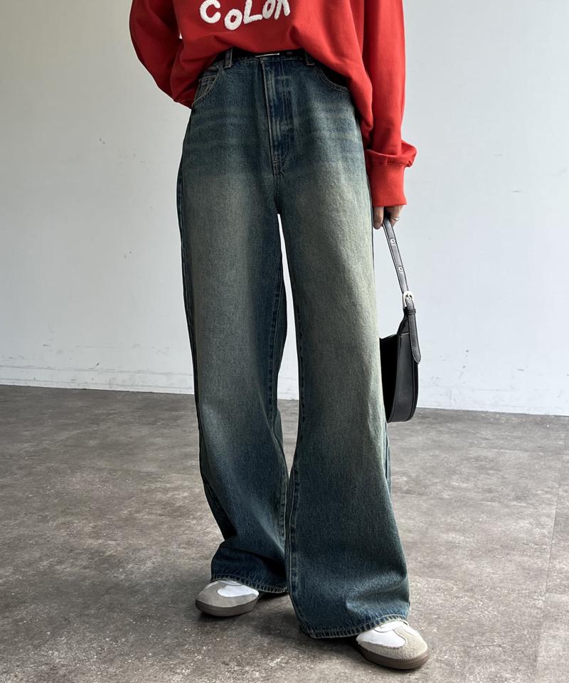 【新色/コーデュロイ】ハイウエストストレートデニム