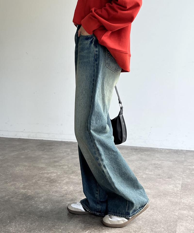 【新色/コーデュロイ】ハイウエストストレートデニム