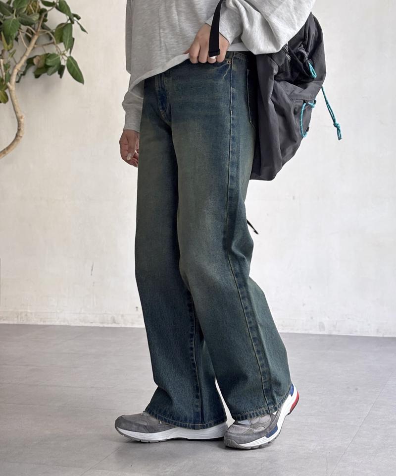 【新色/コーデュロイ】ハイウエストストレートデニム