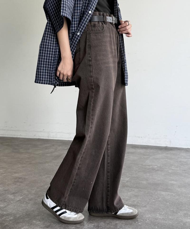 【新色/コーデュロイ】ハイウエストストレートデニム