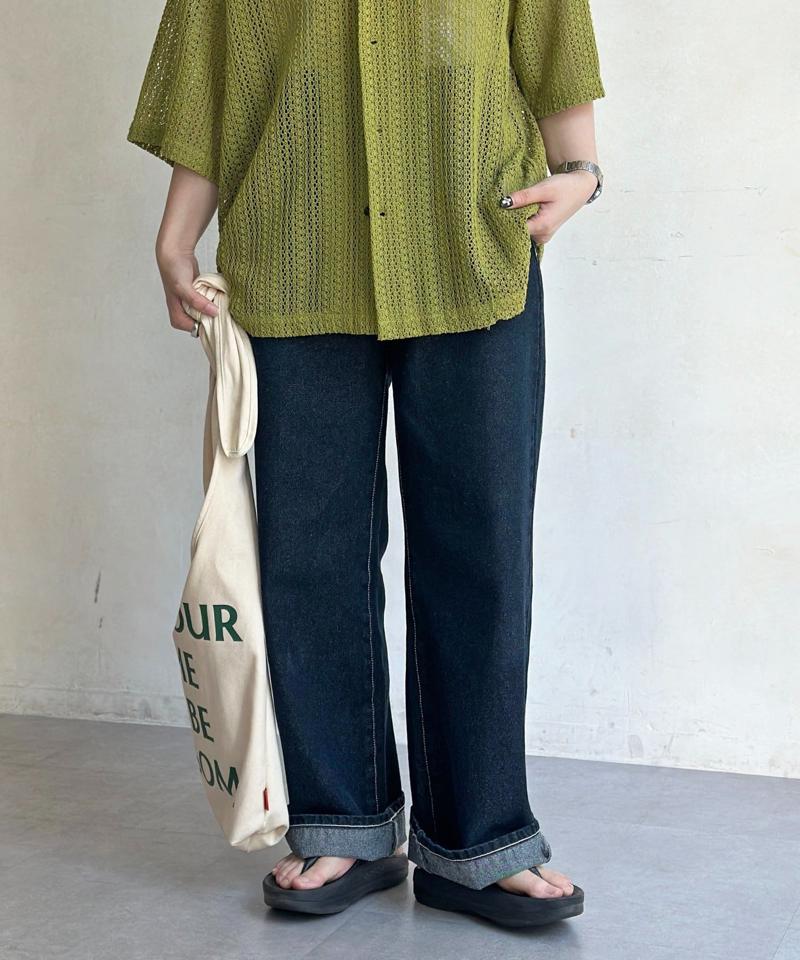 【新色/コーデュロイ】ハイウエストストレートデニム