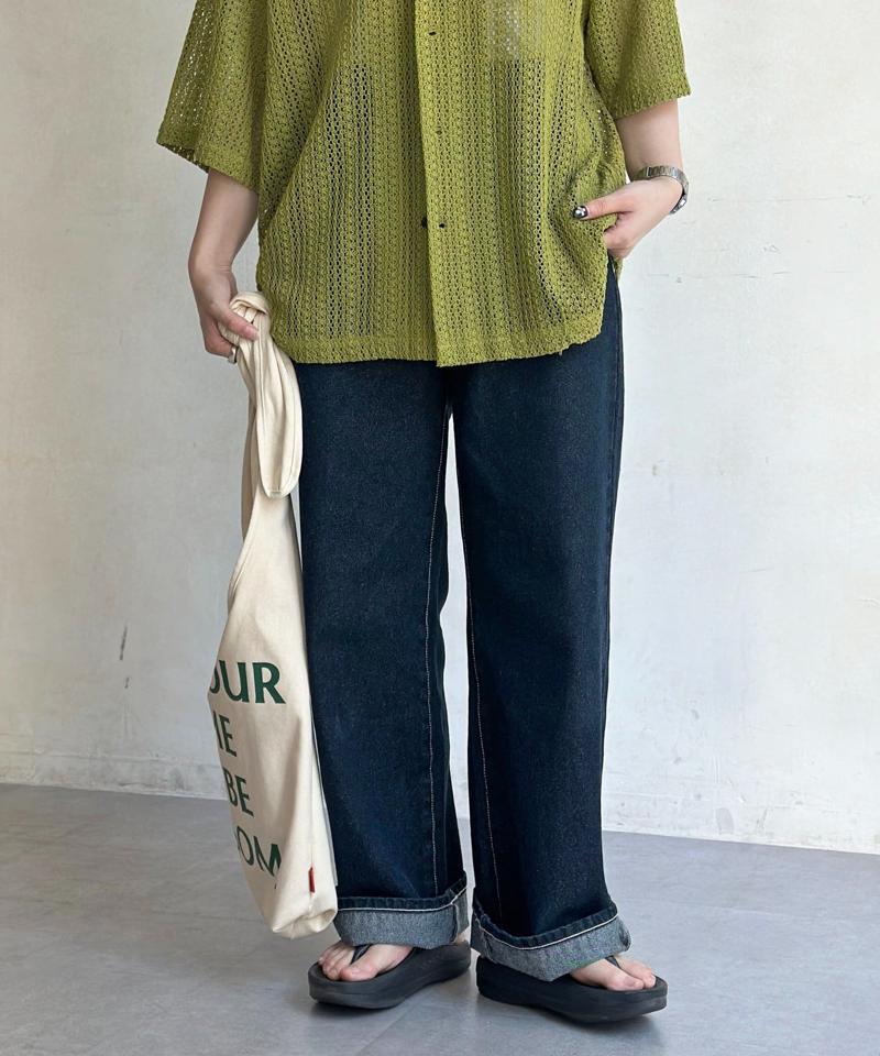 【新色/コーデュロイ】ハイウエストストレートデニム
