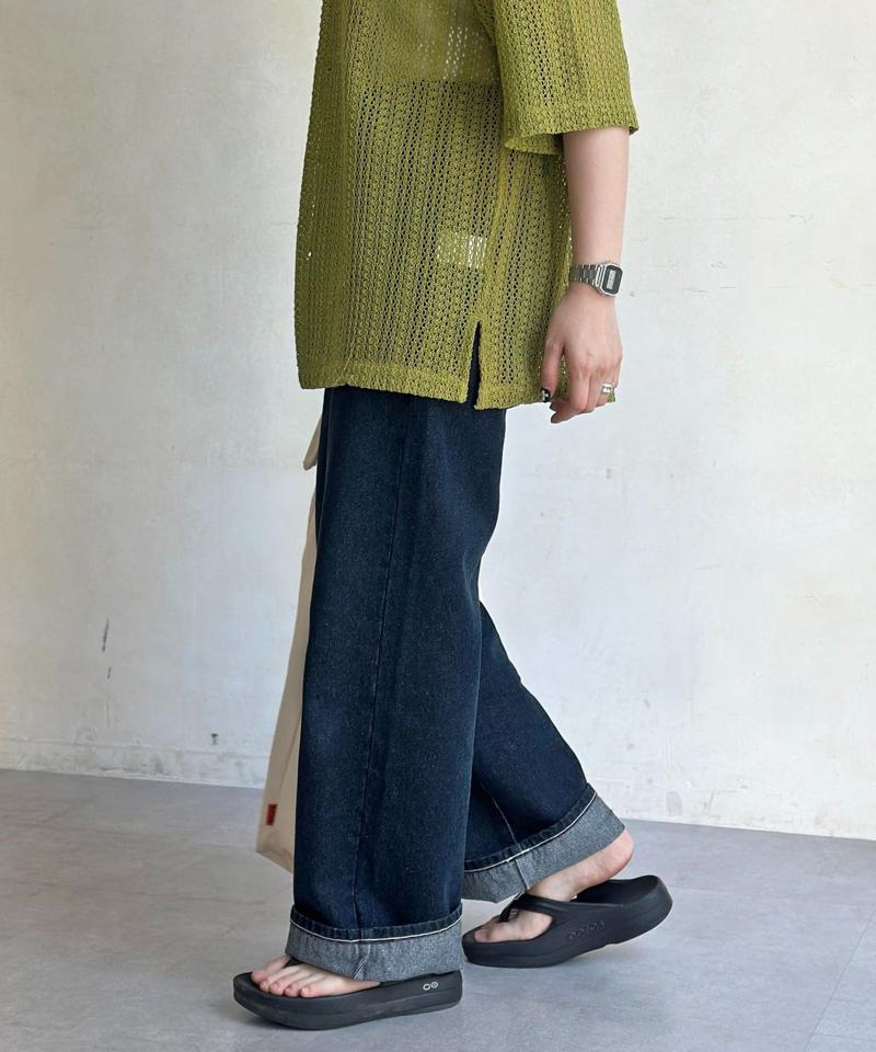 【新色/コーデュロイ】ハイウエストストレートデニム