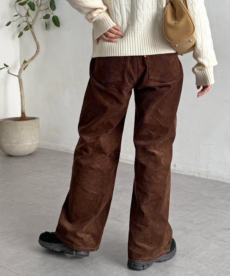 【新色/コーデュロイ】ハイウエストストレートデニム