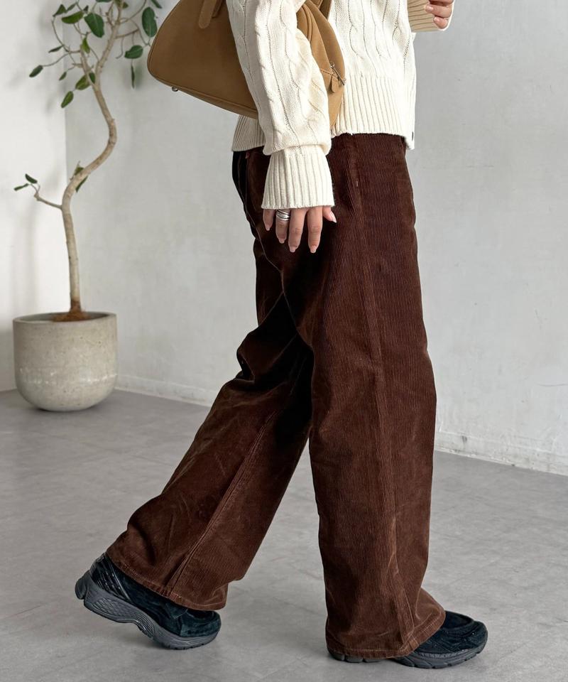 【新色/コーデュロイ】ハイウエストストレートデニム