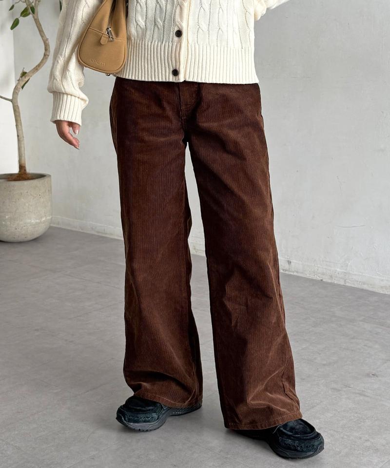 【新色/コーデュロイ】ハイウエストストレートデニム