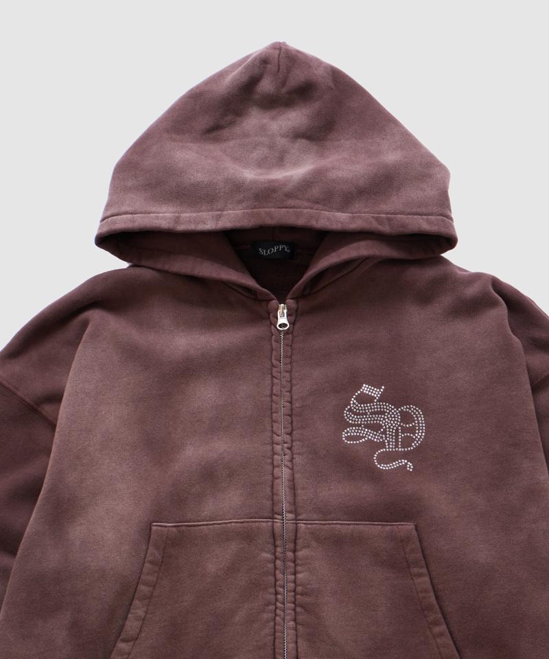 【SLOPPY/スロッピー】ラインストーンジップパーカー
