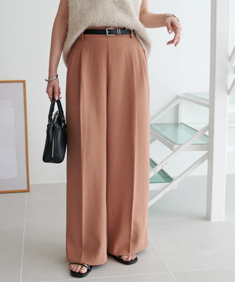 【＠yuyukekelife・＠yuko_416監修】欲張り2タックワイドパンツ