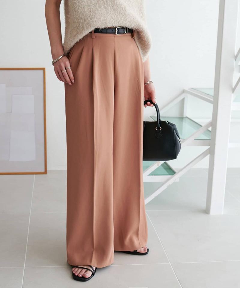 【＠yuyukekelife・＠yuko_416監修】欲張り2タックワイドパンツ