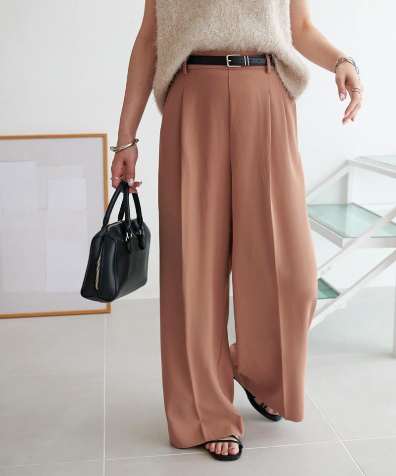 【＠yuyukekelife・＠yuko_416監修】欲張り2タックワイドパンツ