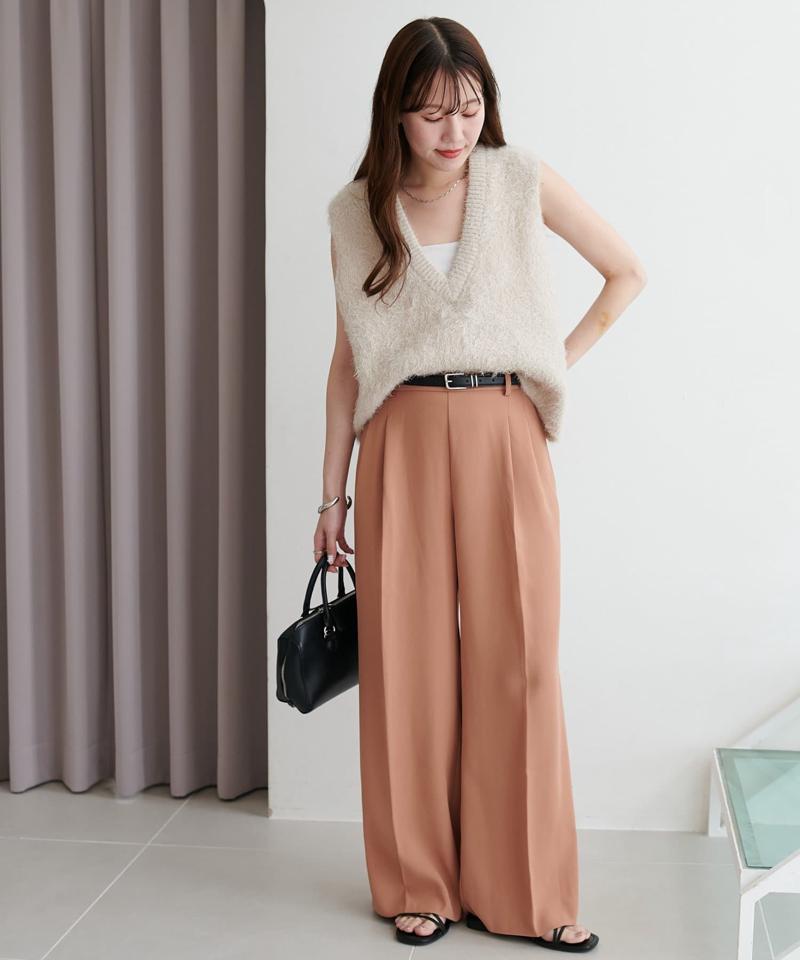 【＠yuyukekelife・＠yuko_416監修】欲張り2タックワイドパンツ