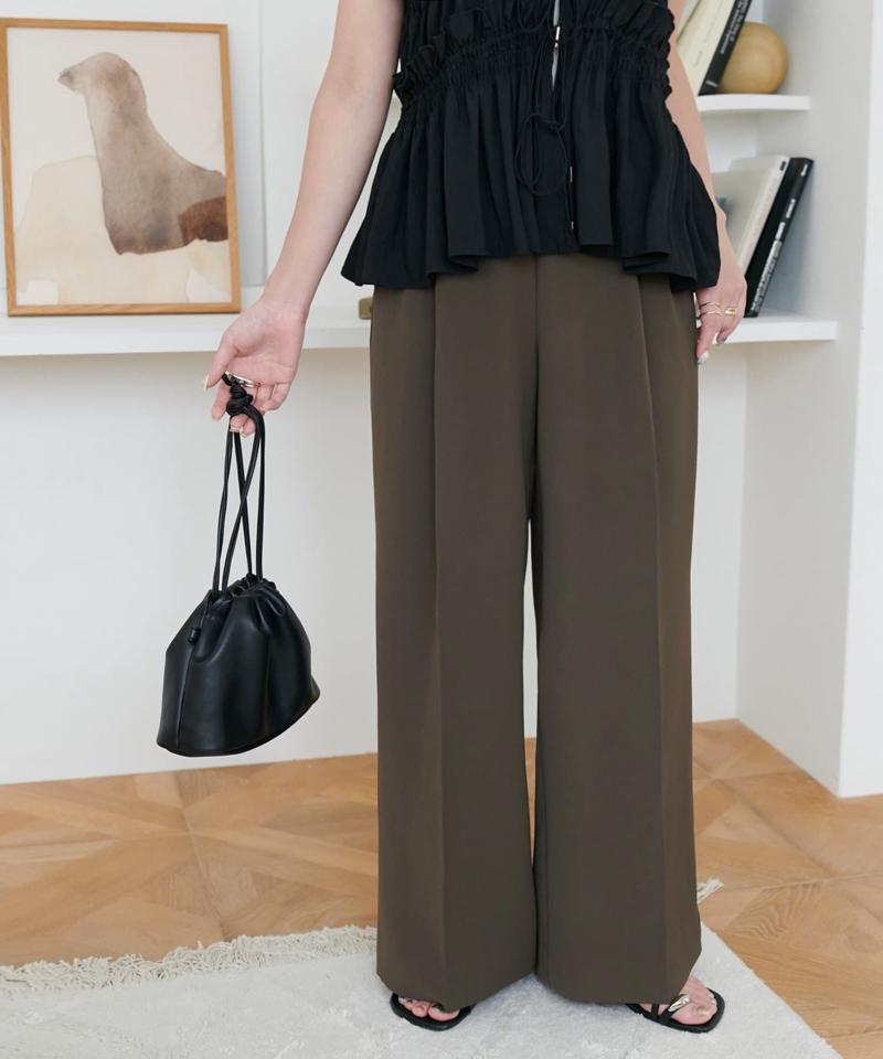 【＠yuyukekelife・＠yuko_416監修】欲張り2タックワイドパンツ