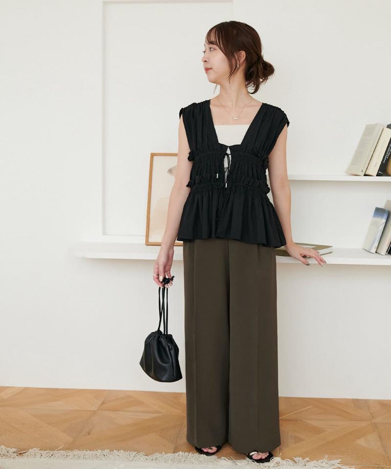 【＠yuyukekelife・＠yuko_416監修】欲張り2タックワイドパンツ